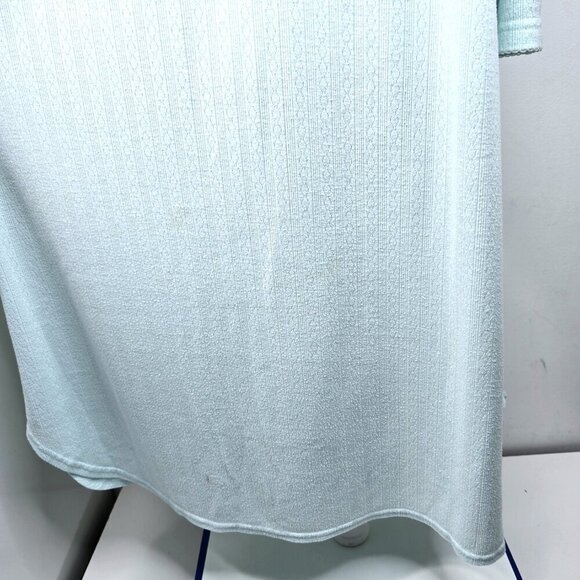 Vintage Collette by Miss Elaine Aqua Teal Gown Towel Blue Embroidered  Nightgown - Picture 5 of 8